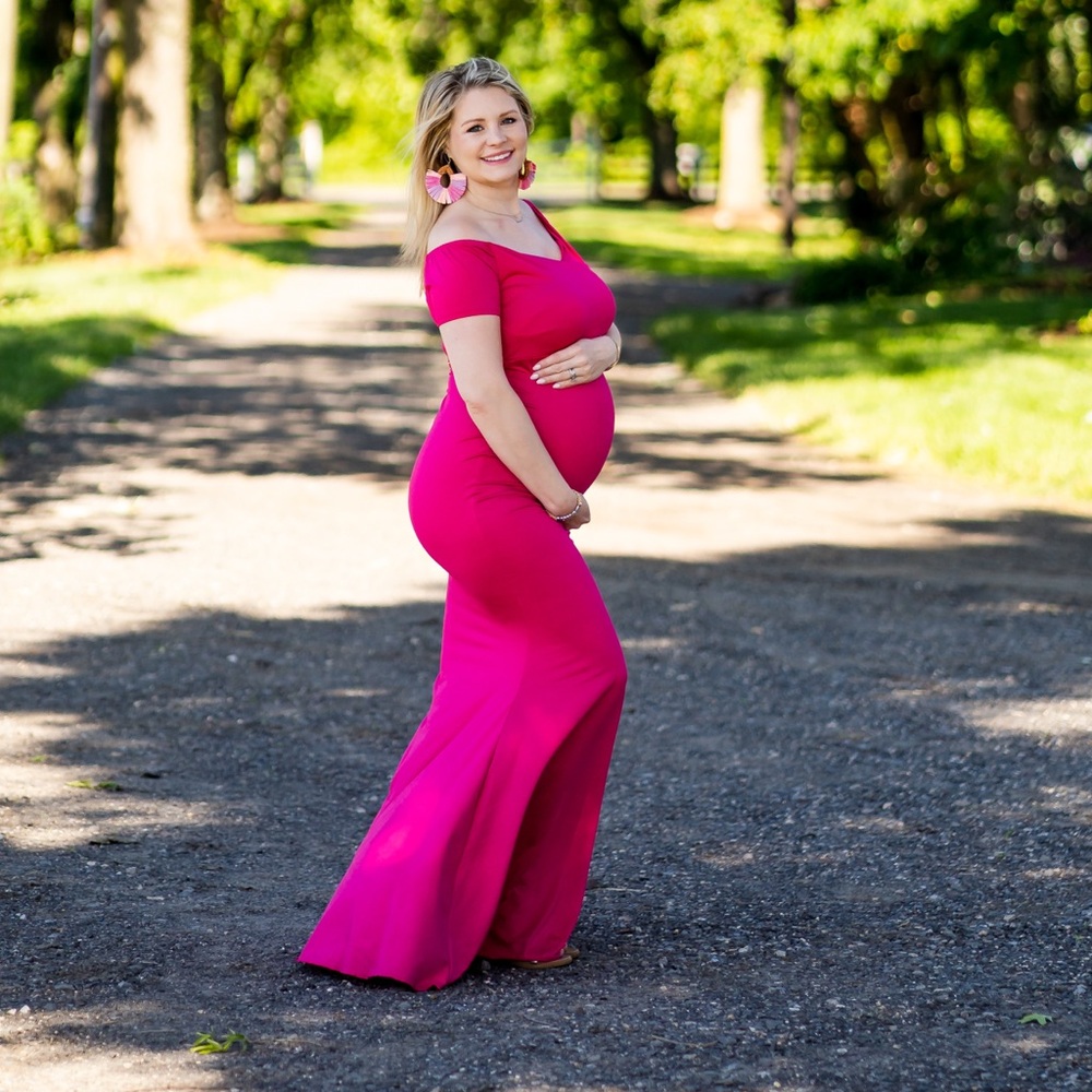 Vibrant Pink Maternity Gown